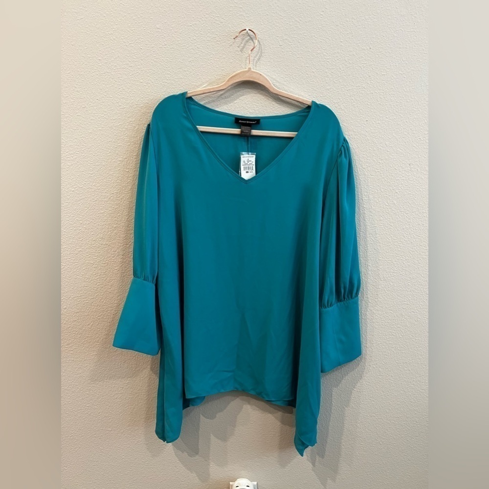 Ashley Stewart button up sleeve blouse size 14